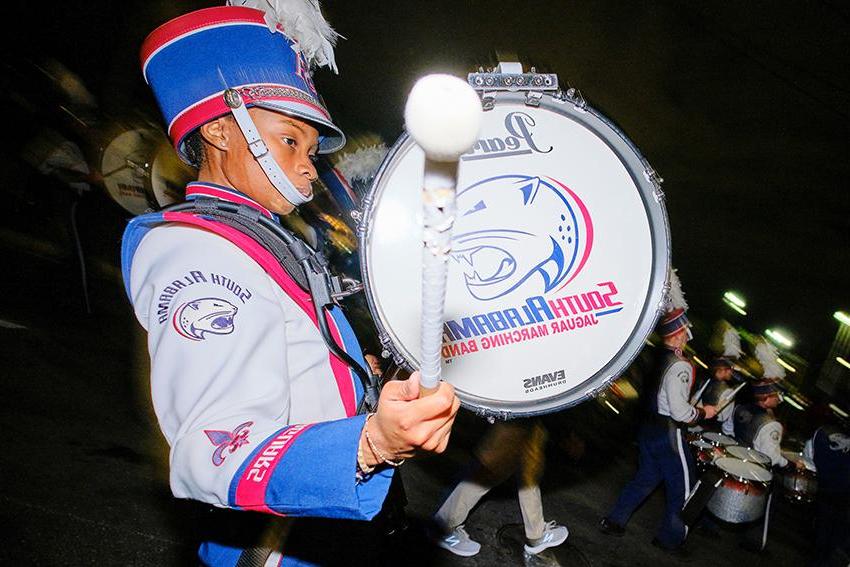 Jaguar Marching Band with Bass Drum